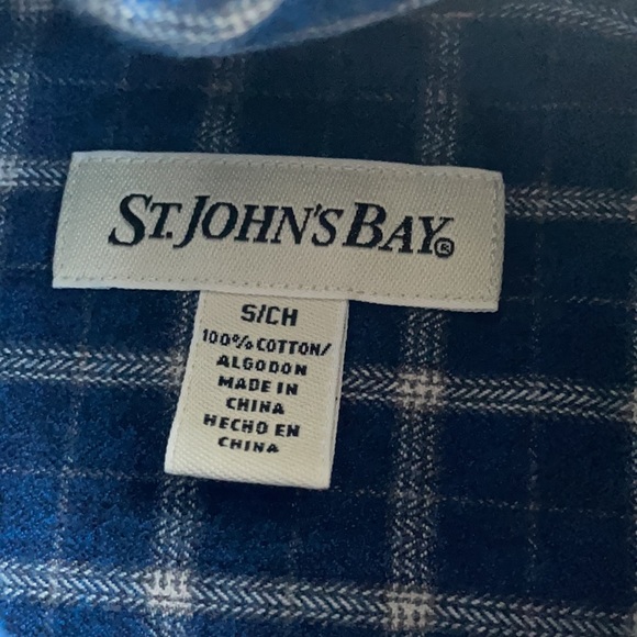 Men’s St. John’s Bay Plaid Button Up Shirt Sz S - Picture 2 of 4